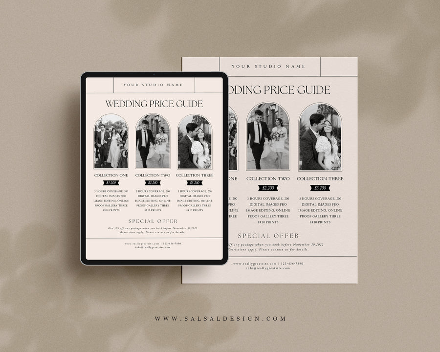 Wedding Photography Pricing Guide Template - PG112