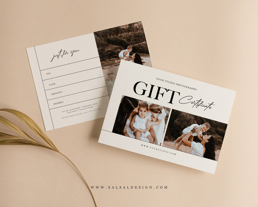 Studio Gift Certificate Card Template - GC095