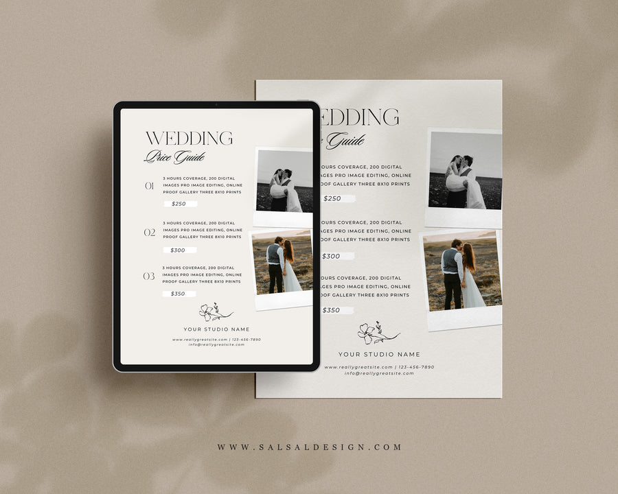 Wedding Photography Pricing Guide Template - PG102