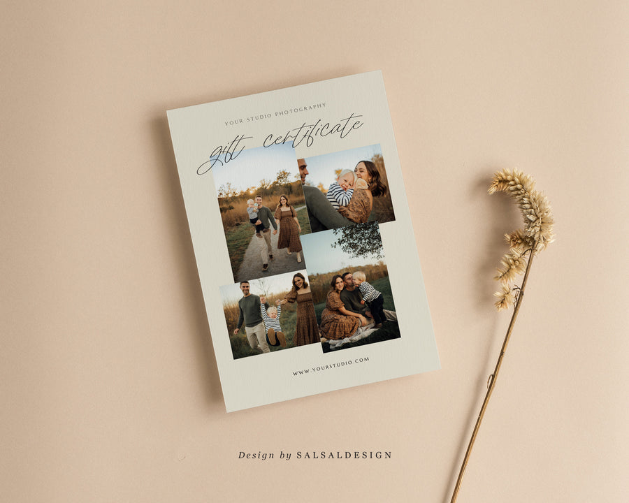 Studio Gift Certificate Card Template - GC081