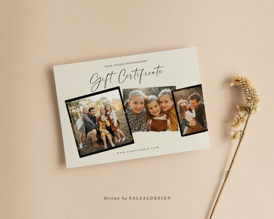 Studio Gift Certificate Card Template - GC068