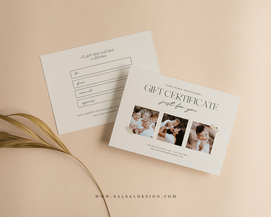 Photography Gift Certificate Card Template - GC103