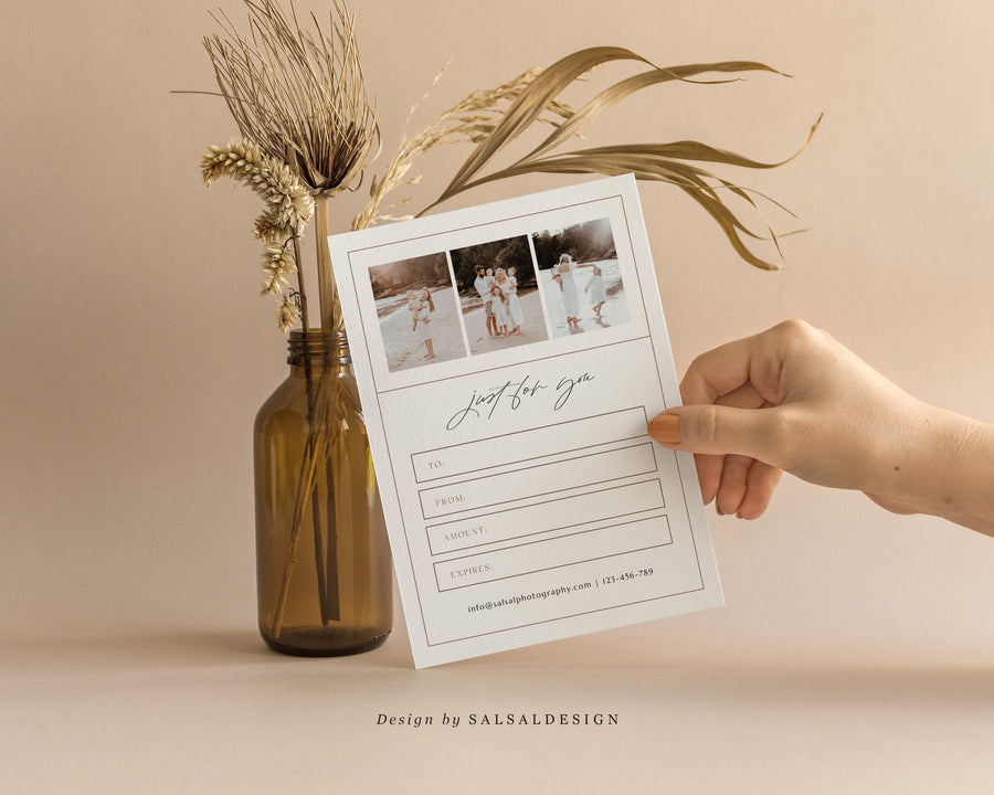 Studio Gift Certificate Card Template - GC088