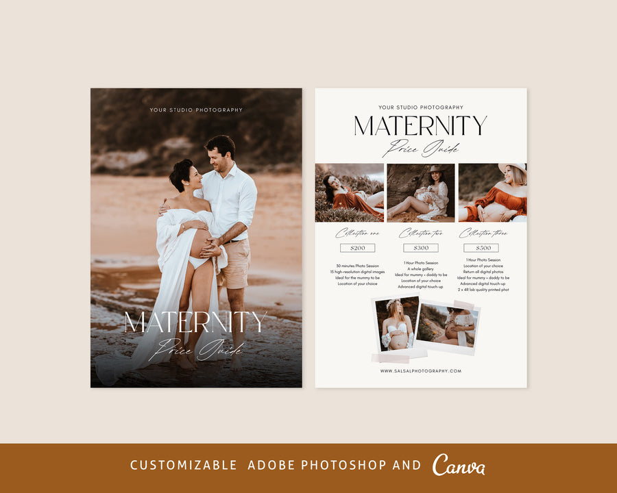 Maternity Photography Pricing Guide Template - PG093