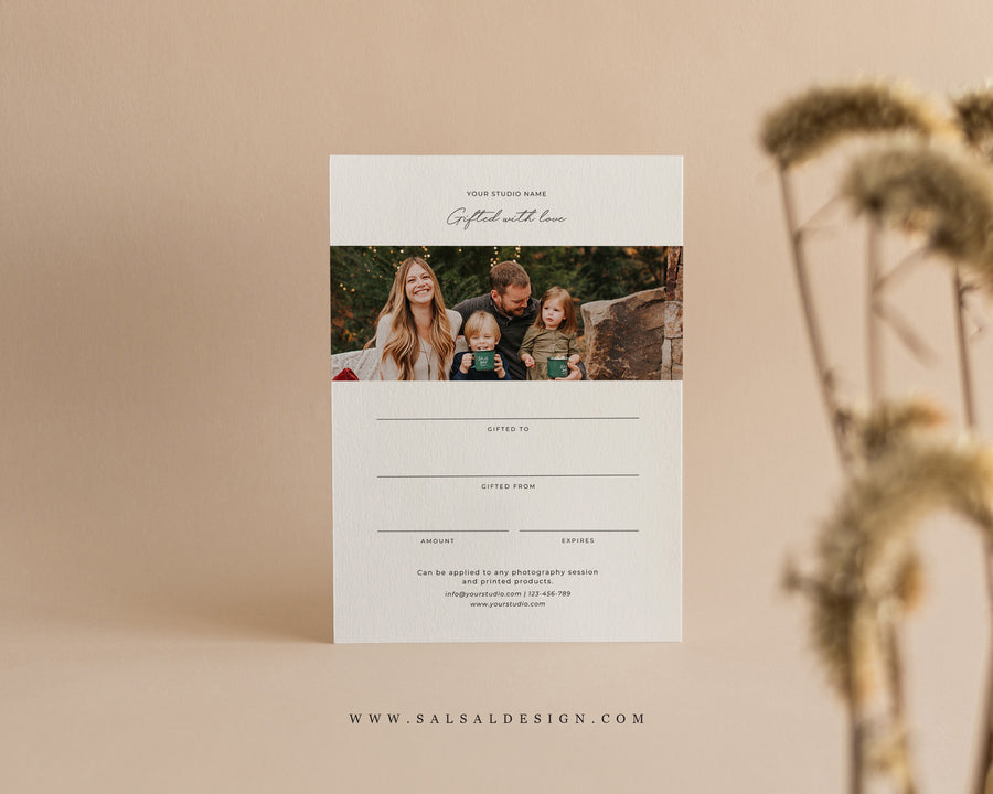 Photography Gift Certificate Card Template - GC124