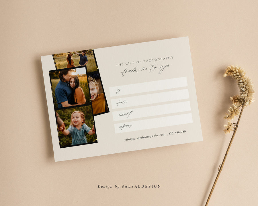 Studio Gift Certificate Card Template - GC086