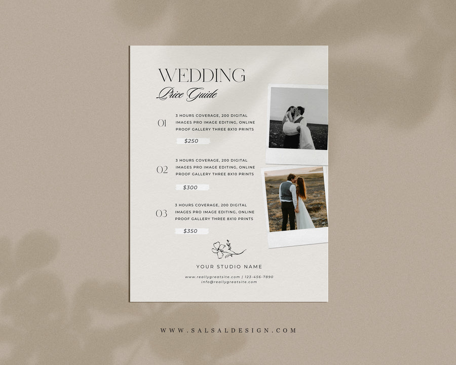 Wedding Photography Pricing Guide Template - PG102