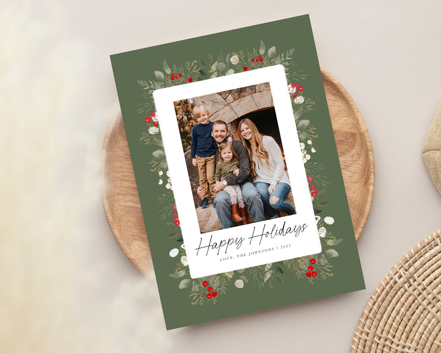 Christmas Card Template, Photoshop & Canva Template, Editable Holiday Card Template,Greeting Card, Christmas Photo Card, Merry Christmas - CD461