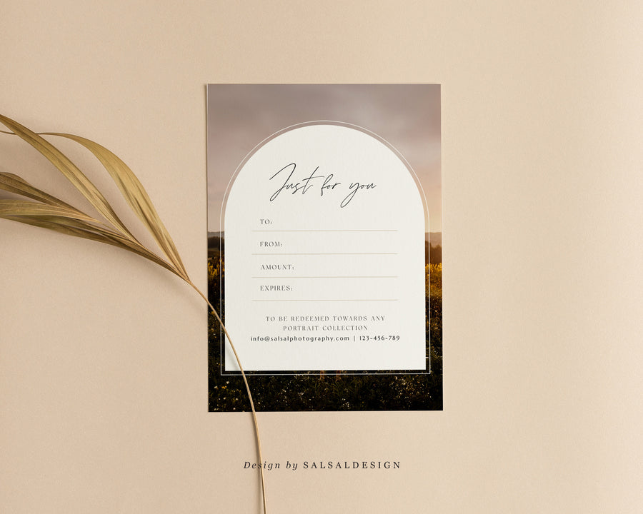 Studio Gift Certificate Card Template - GC084