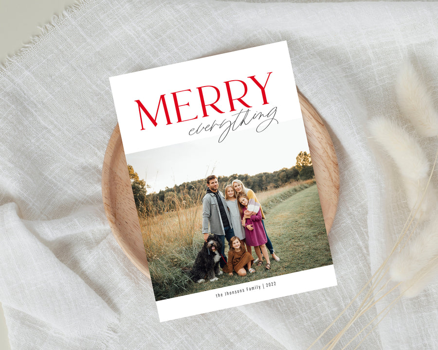 Christmas Card Template, Photoshop & Canva Template, Editable Holiday Card Template,Greeting Card, Christmas Photo Card, Merry Christmas - CD449