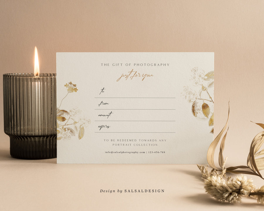 Studio Gift Certificate Card Template - GC072