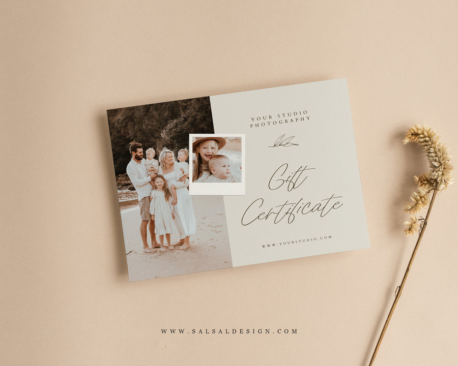 Studio Gift Certificate Card Template - GC096