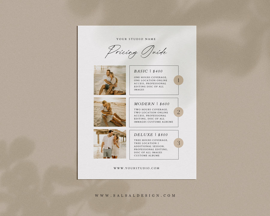Photography Pricing Guide Template - PG105