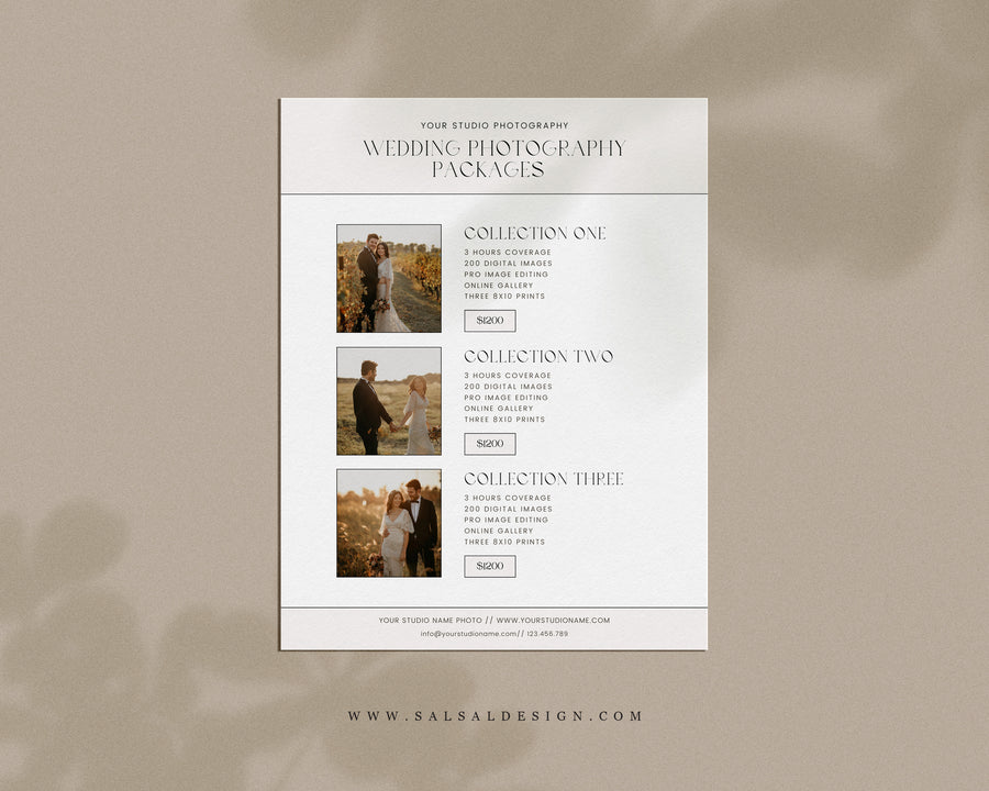 Wedding Photography Pricing Guide Template - PG097