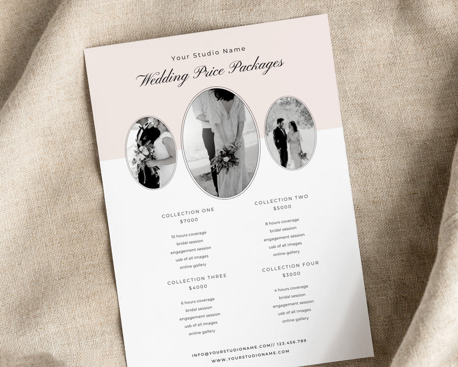 Wedding Photography Pricing Guide Template - PG089