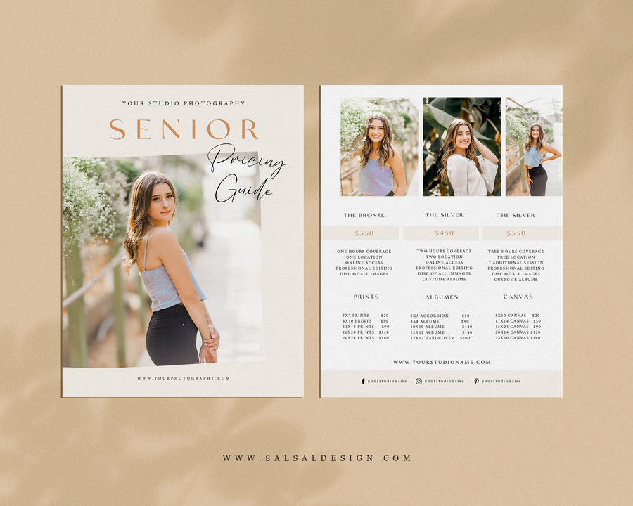 Senior Photography Pricing Guide Template - PG078