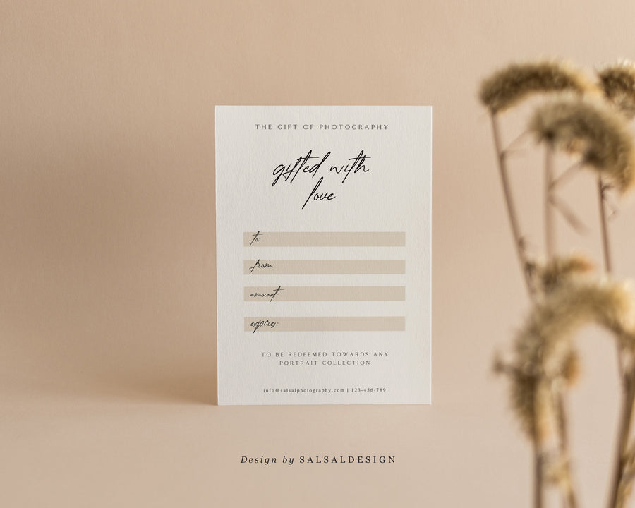 Studio Gift Certificate Card Template - GC089