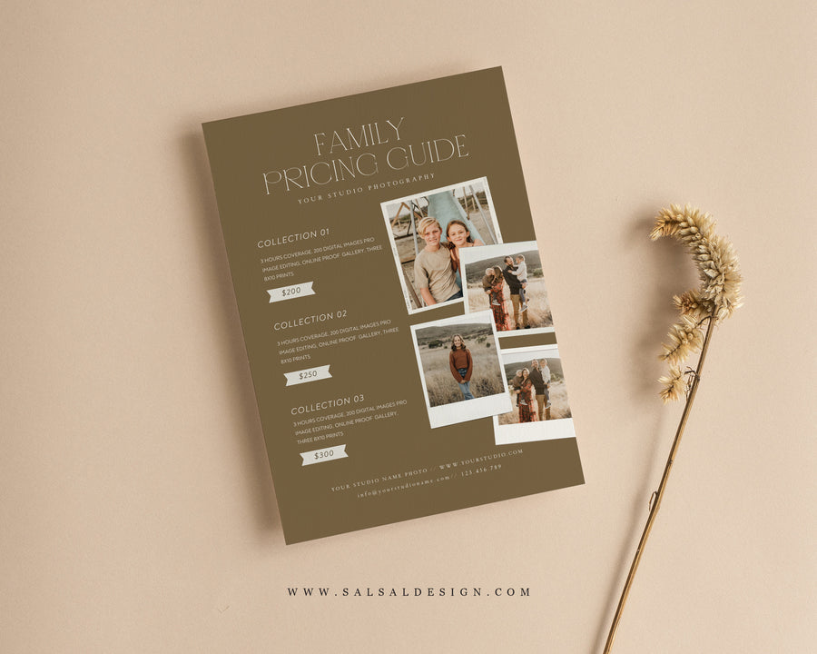 Family Photography Pricing Guide Template - PG110