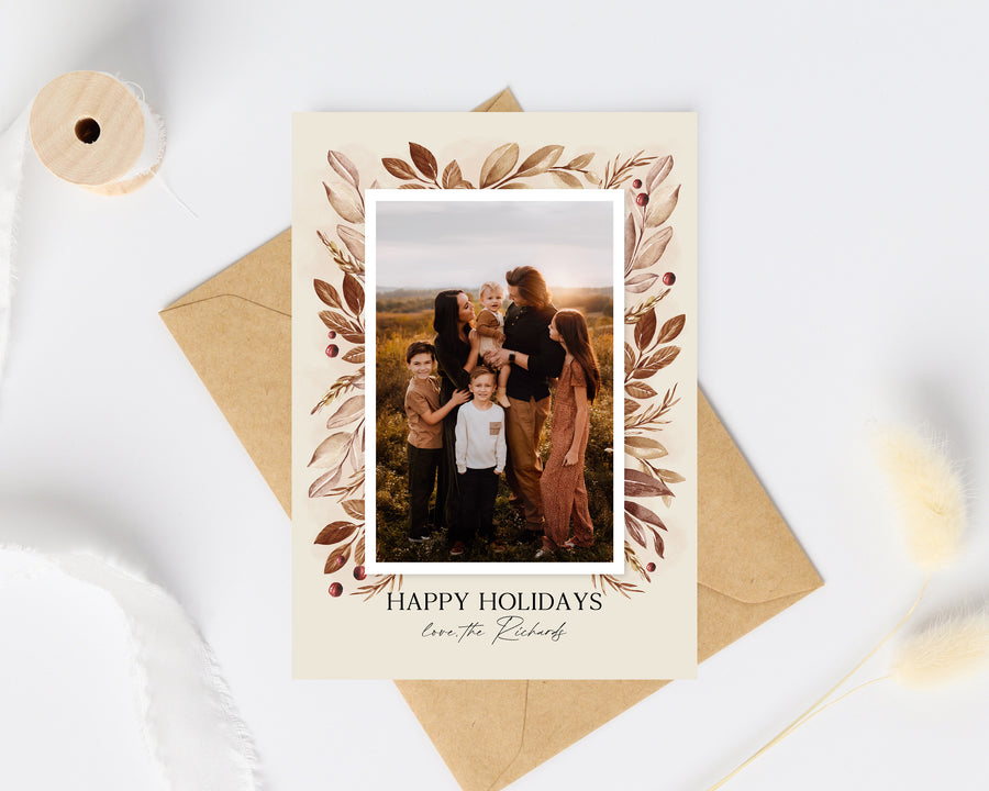 Christmas Card Template, Photoshop & Canva Template, Editable Holiday Card Template,Greeting Card, Christmas Photo Card, Merry Christmas - CD462