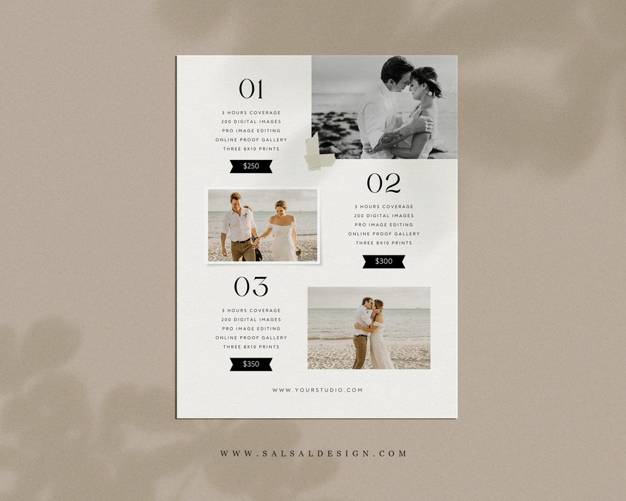 Wedding Photography Pricing Guide Template - PG101