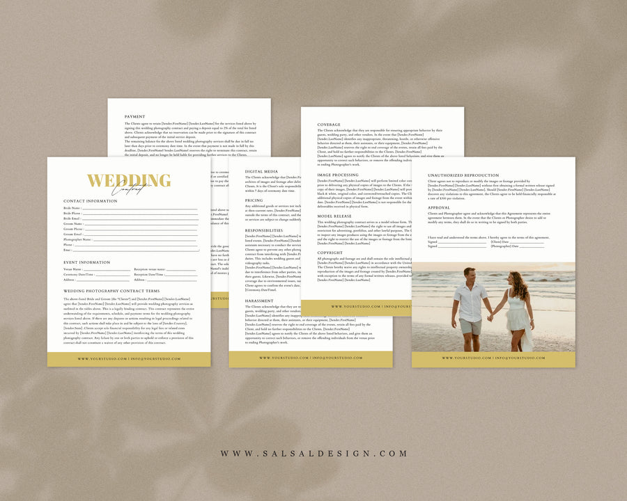 Wedding Photography Pricing Guide + Contract Template - PG113