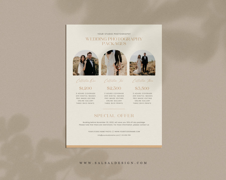 Wedding Photography Pricing Guide Template - PG095