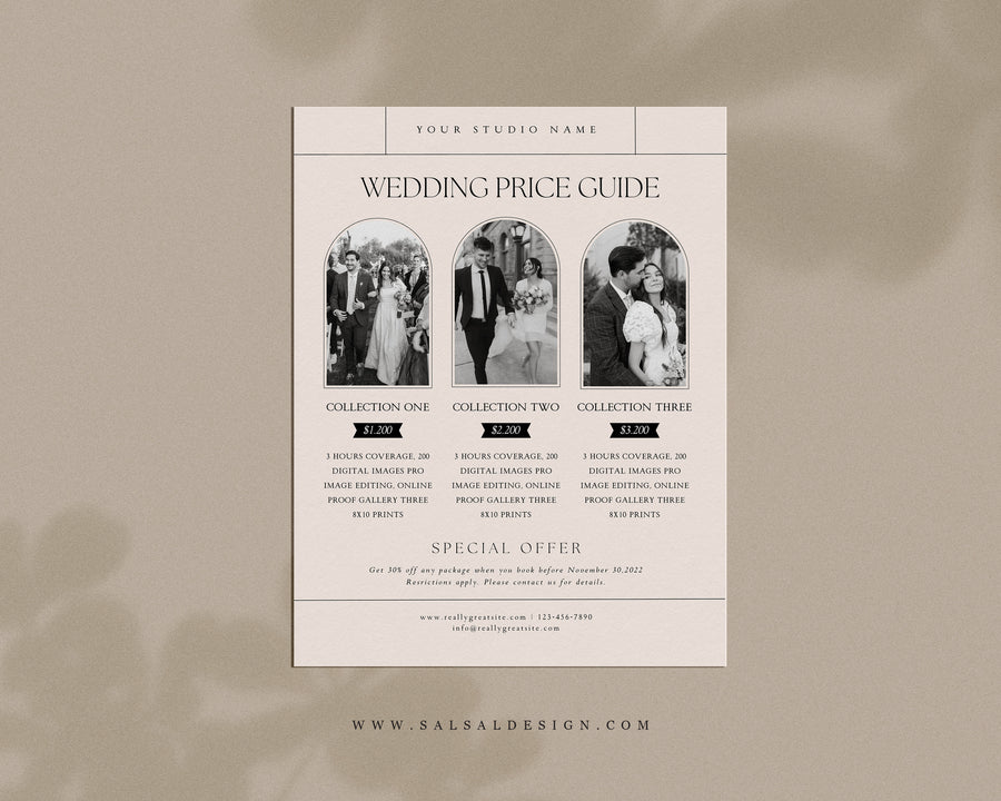 Wedding Photography Pricing Guide Template - PG112
