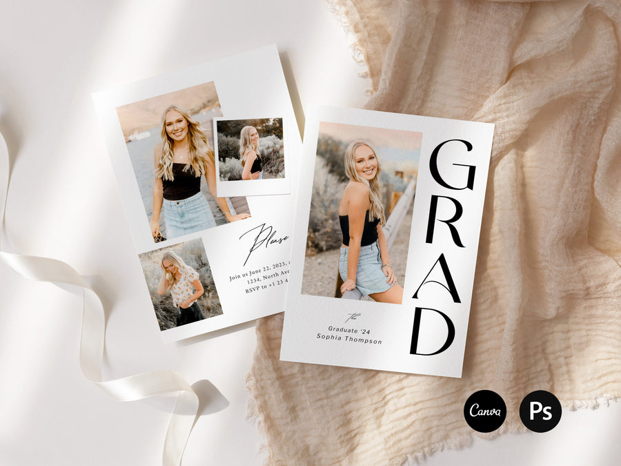 Graduation Announcement and Invitation Card Template - G443 Birdesign Graduation Announcement and Invitation Card Template - G443 Birdesign