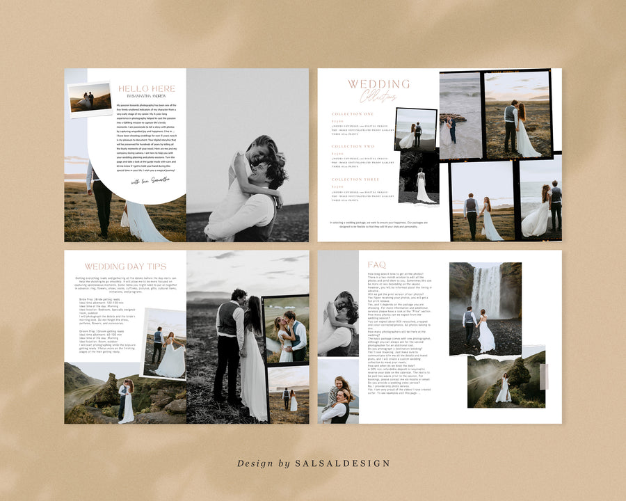 CANVA Wedding Photography Price Guide magazine Template, Pre-written Wedding Welcome Guide Template, PSD Photoshop price list CANVA template - MG037