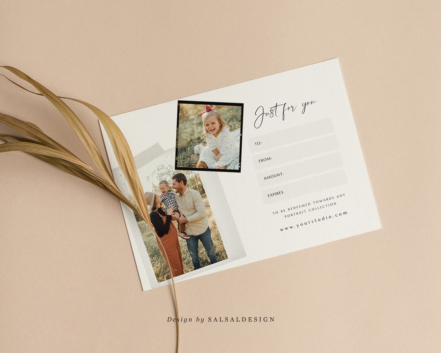 Studio Gift Certificate Card Template - GC068