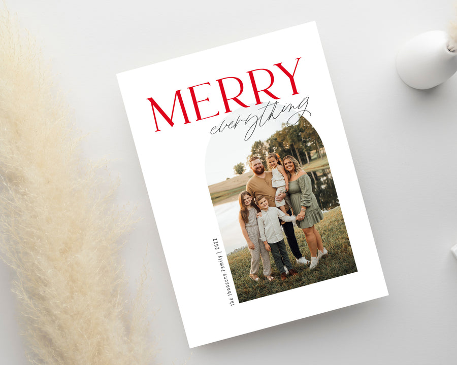 Editable Christmas Canva & Photoshop Card Template, Christmas Editable Card, Christmas Printable Card, Christmas Editable Photo Card - CD448