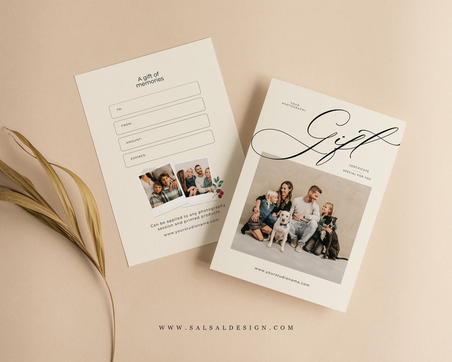 Photography Gift Certificate Card Template - GC122