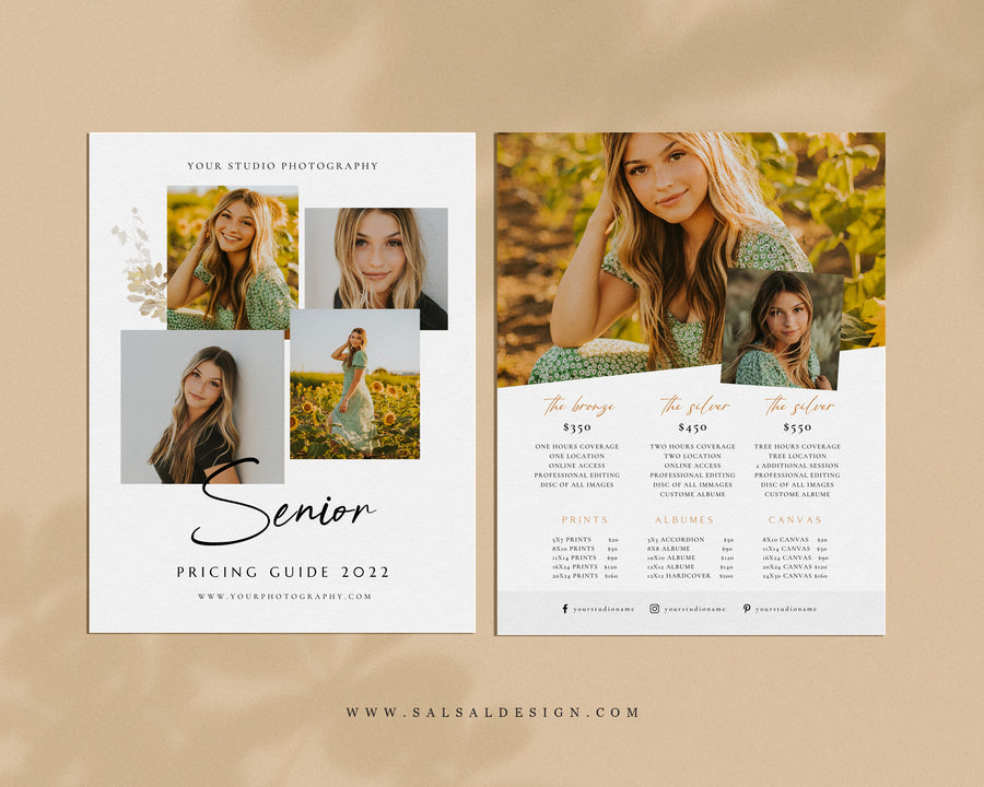 Senior Photography Pricing Guide Template - PG080