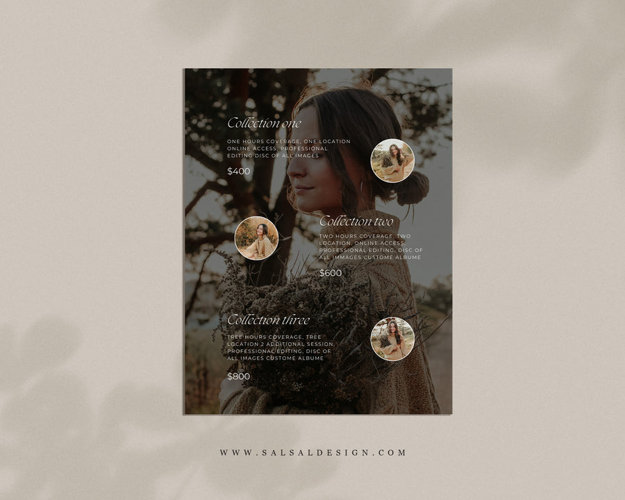 Senior Photography Pricing Guide Template - PG115