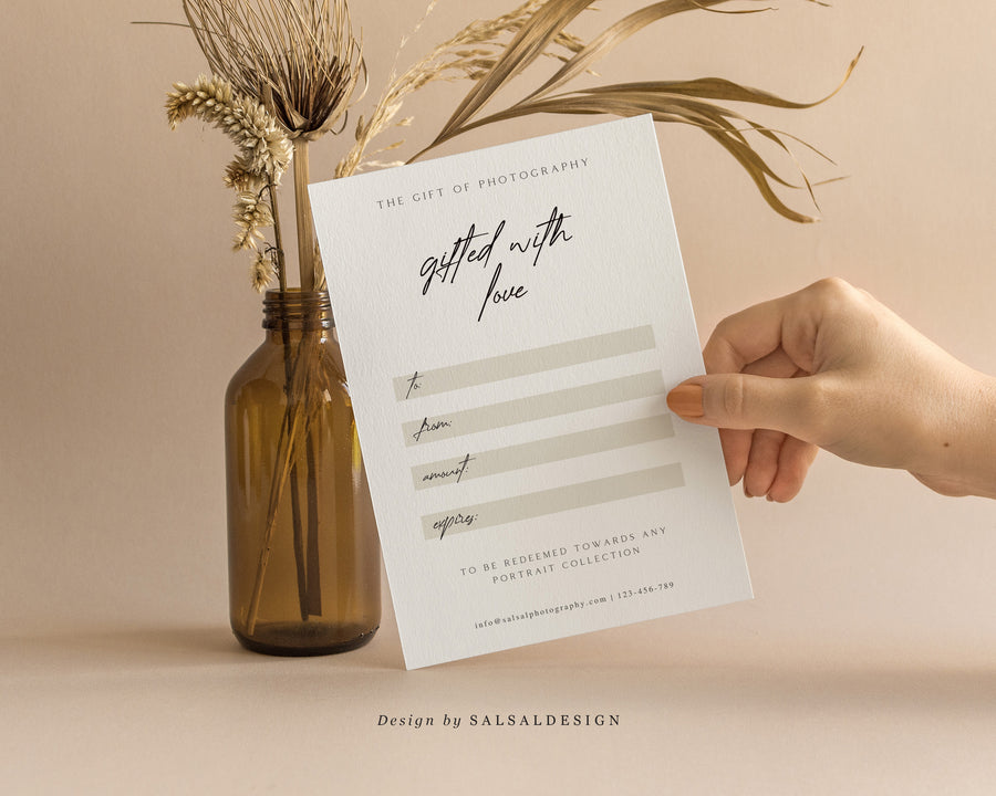 Studio Gift Certificate Card Template - GC082