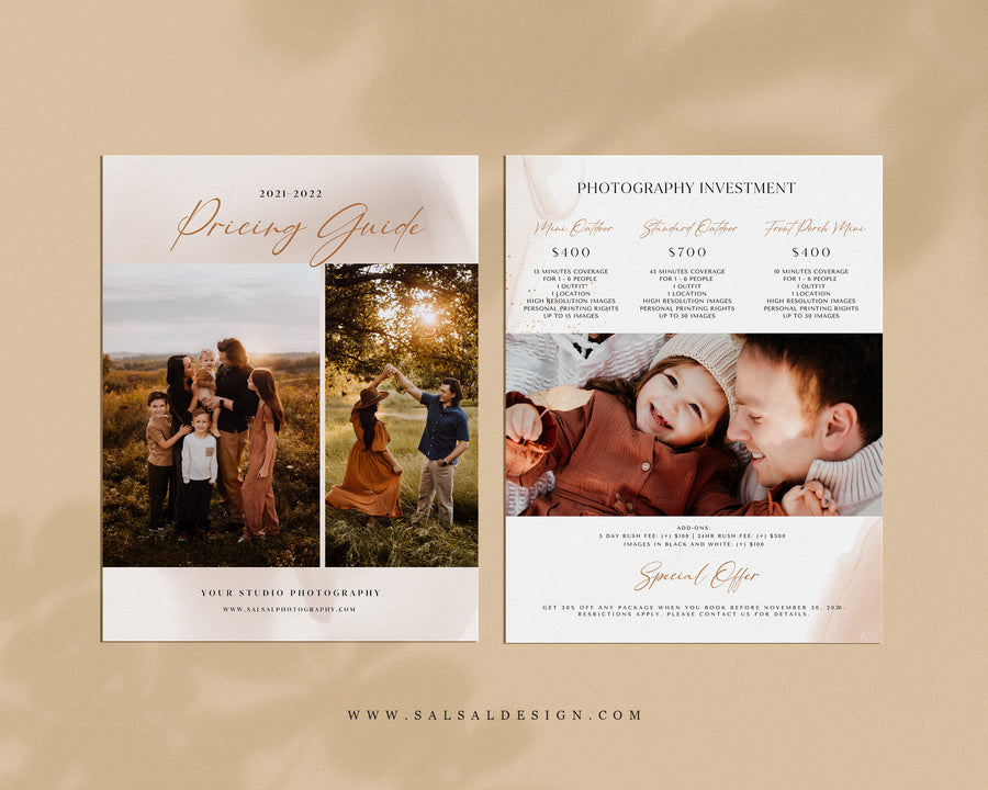 Photography Pricing Guide Template - PG074