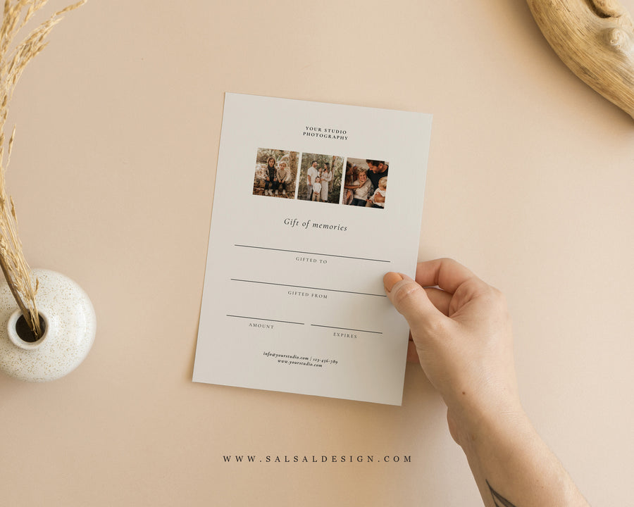 Photography Gift Certificate Card Template - GC123