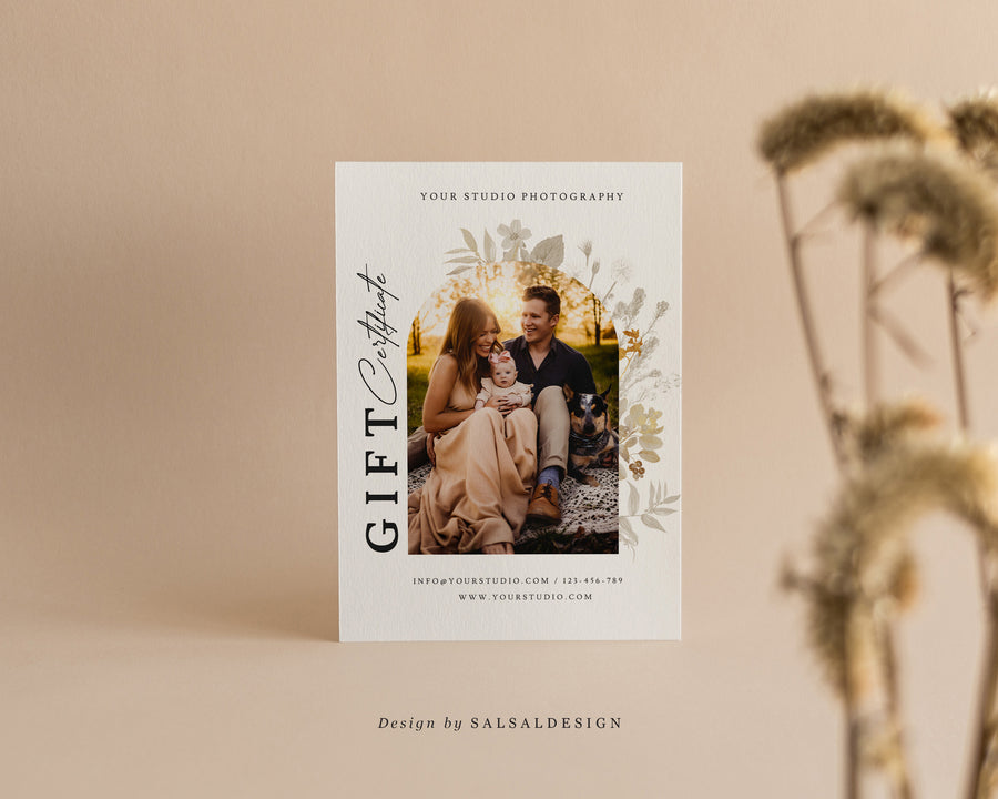 Studio Gift Certificate Card Template - GC070