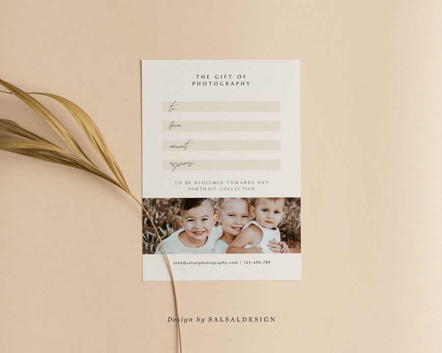 Studio Gift Certificate Card Template - GC091