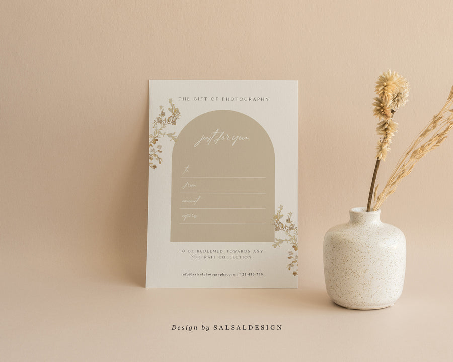 Studio Gift Certificate Card Template - GC071