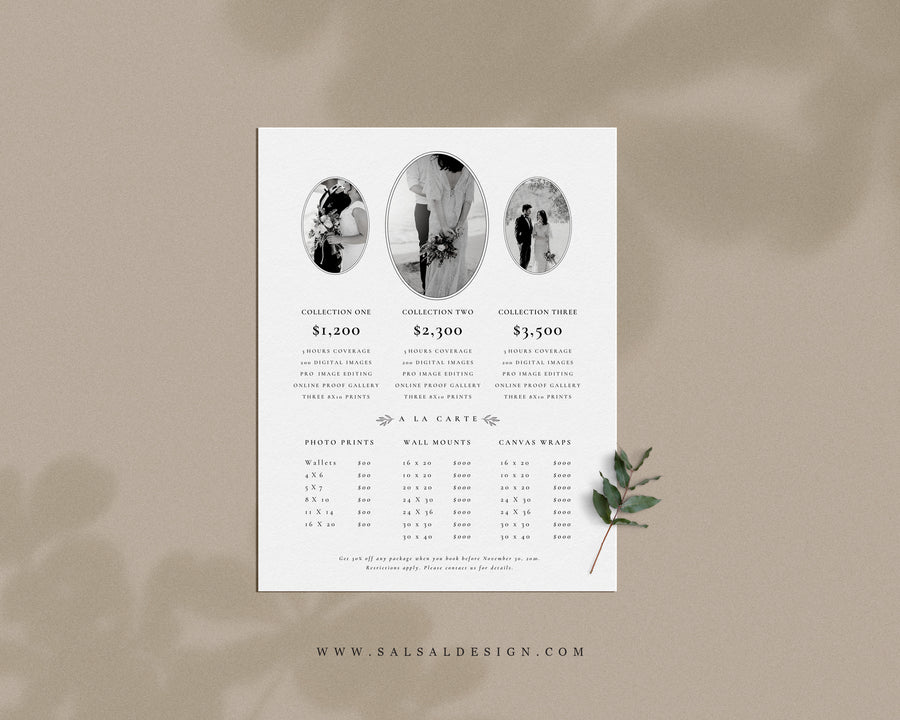 Photography Pricing Guide Template - PG086
