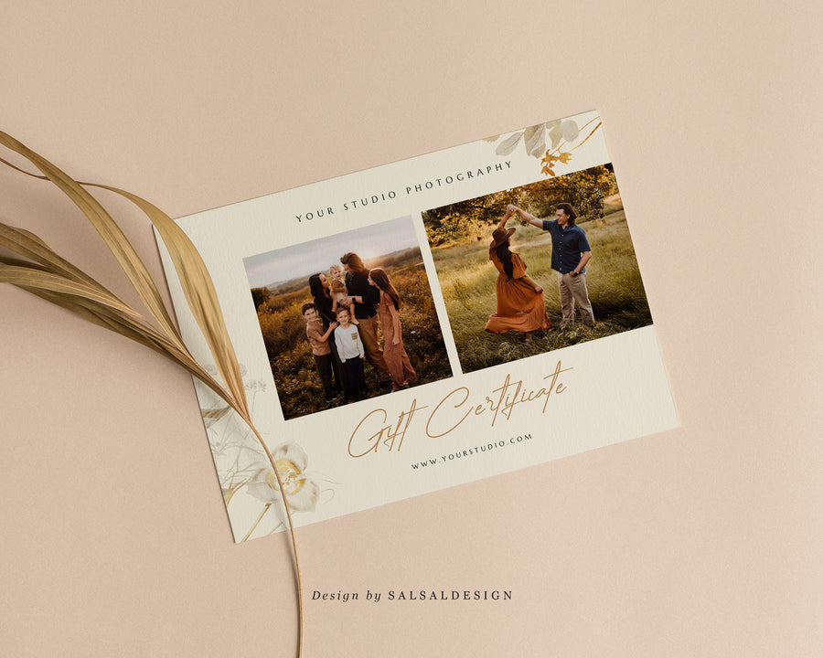Studio Gift Certificate Card Template - GC072