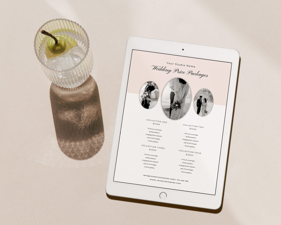 Wedding Photography Pricing Guide Template - PG089