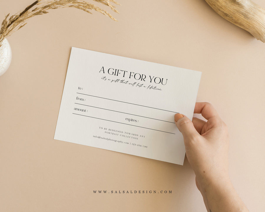 Photography Gift Certificate Card Template - GC099