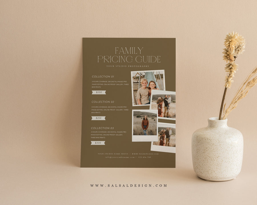 Family Photography Pricing Guide Template - PG110