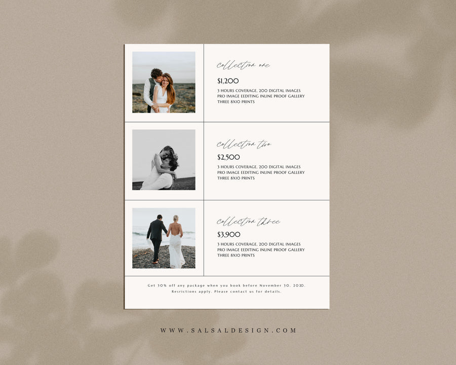 Wedding Photography Pricing Guide Template - PG092
