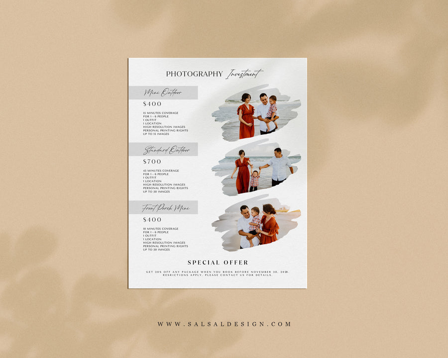 Family Photography Pricing Guide Template - PG073