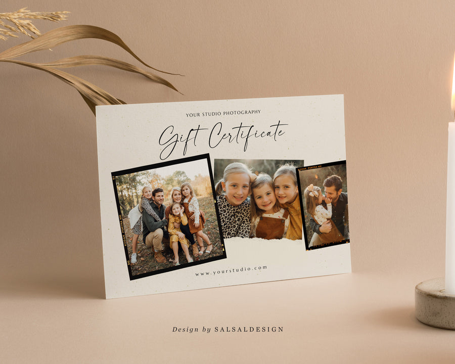 Studio Gift Certificate Card Template - GC068