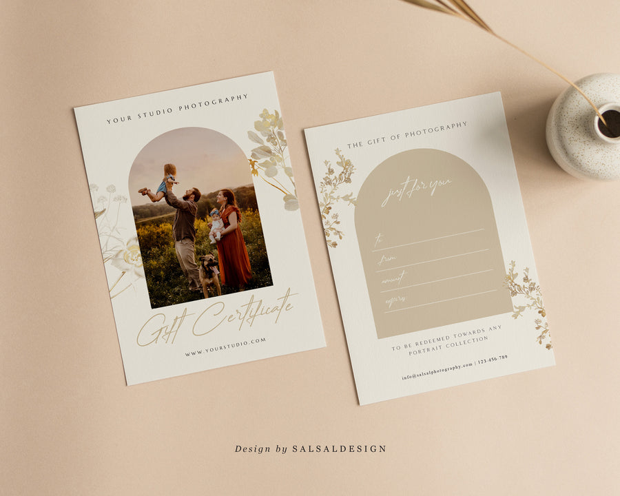 Studio Gift Certificate Card Template - GC071