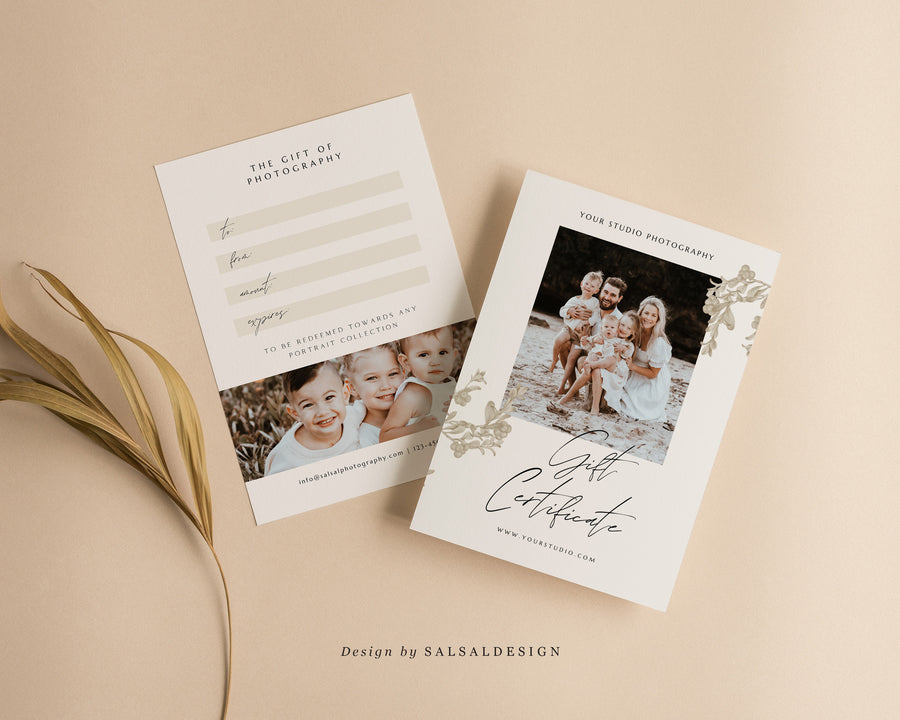Studio Gift Certificate Card Template - GC091